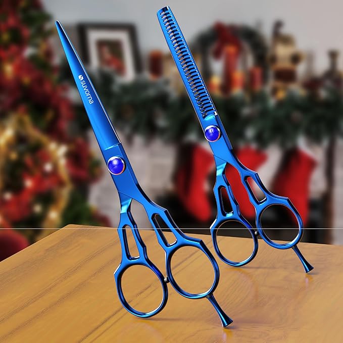 Suvorna Hair Cutting Scissors Professional with Thinning Shears for Hair | 2 Pcs Hair Shears | J2 Japanese Stainless Steel Professional Hair Scissors | 5.5 Hair Shear Professional.
