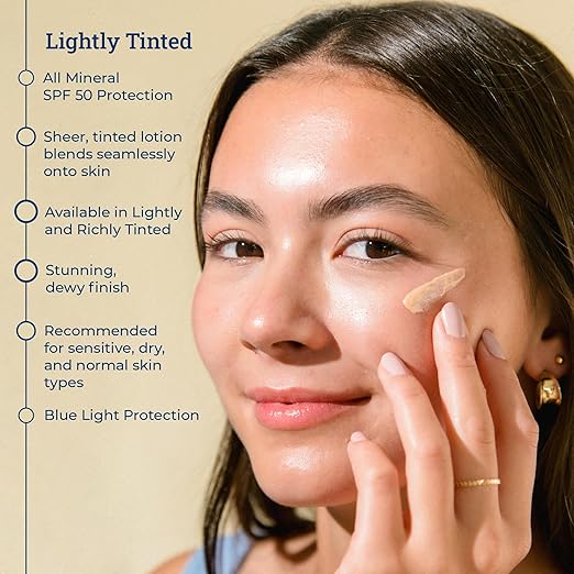 CoTZ Skincare | Flawless Complexion | Lightly Tinted | Facial Mineral Sunscreen Broad Spectrum SPF 50 2.5 oz / 70 g