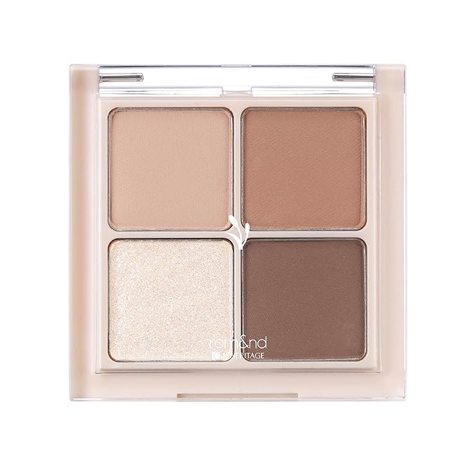 rom&ampnd Better Than Eyes N Series (N01 Dry Willow Flower) Korean Eye Shadow Mini Palette 4 Essential basic Shades