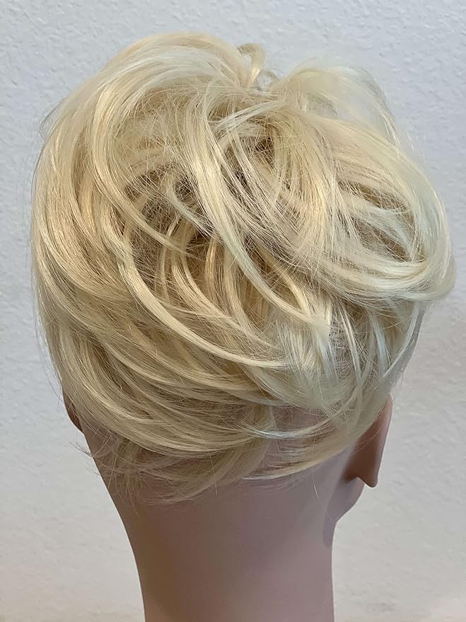 Apexhairs Hair Bun Ponytail Extension Straight Synthetic Hairpiece Short Ponytail Bun Extensions Hair Accessories Elastic Easy Scrunchie Hair Bun for Women (Light Blonde)
