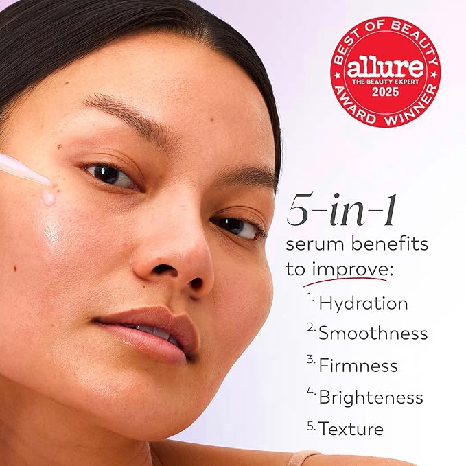Olay Super Serum - Niacinamide Vitamin C &amp E Collagen Peptide AHA - 5-in-1 Skin Care Benefits for Face - Healthy Glow Brightening Hydrating Smoothing Firming Evens Tone Anti-Aging 1.7 Oz