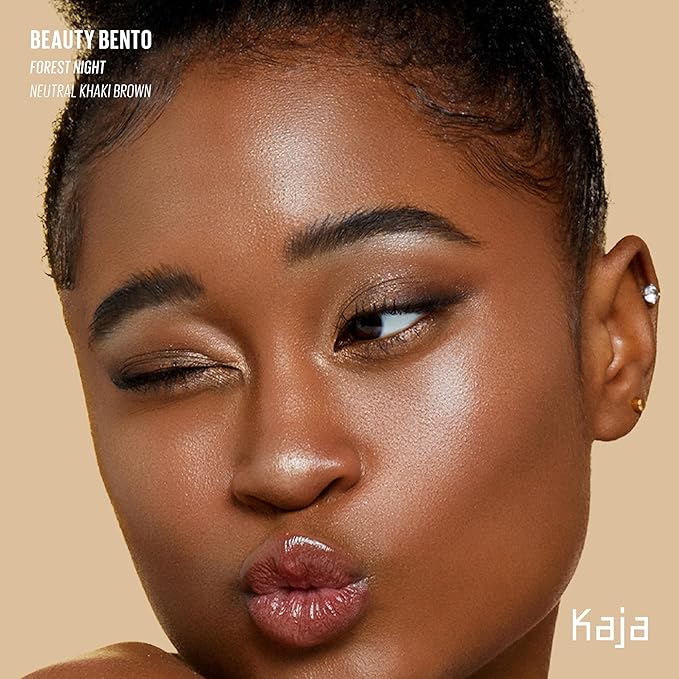 Kaja 3 Colors Eyeshadow - Beauty Bento 19 Forest Night | Mosaic Chrome Shimmer Matte finish Cruelty free K-Beauty Mini Palettes Easy Finger Blendable Glitter High Pigmentation 0.03 Oz