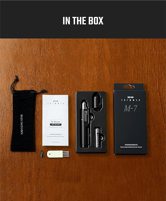 M-7 Nose Hair Trimmer ? Multifunctional Nose Ears and Eyebrows Hair Trimmer for Men with Nickel Sterilized Coating and Self-Cleaning Water Resistant Design ? Travel Pouch Included