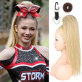 SEIKEA Cheer Ponytail Hair Piece 16 Champagne Blonde Straight Cheerleader Hairpiece Ponytail Extension for Cheerleader Competition Dance