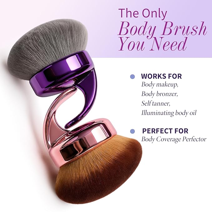 Blend &amp Blur Ultra Large Body Makeup Brush For Self Tanner 5.11inch Wide-headed Kabuki Brush Leg Makeup &ampBronzer Self Tan Applicator Provides Effortless Pretty Finish Blending Applicator- P