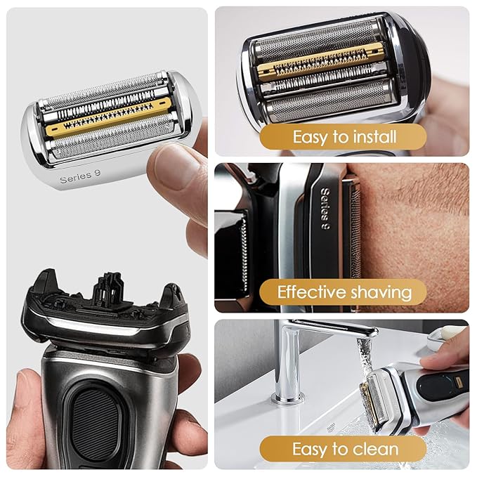 Series 9 Electric Shaver Replacement Head 92S Series 9 Shaving Razor Head S9 Foil &amp Cutter Razor Heads Compatible with 9290cc 9291cc 9370cc 9293s 9385cc 9390cc 9330s 9296cc Etc