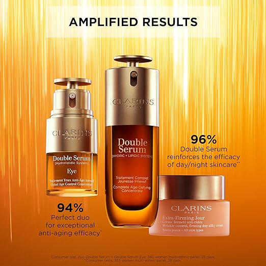 Clarins DOUBLE SERUM | Anti Aging Face Serum | Visibly Firms Smoothes Boosts Radiance and Refines Pores | 24H Hydration | All Skin Types