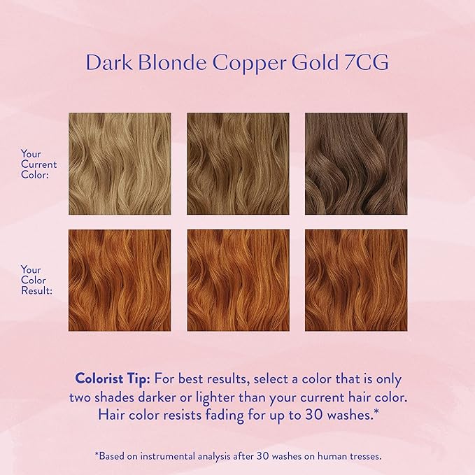 eSalon Permanent Hair Color &amp Hair Dye Complete Kit - Dark Blonde Copper Gold - Personal Colorist Kit for Up To 100% Gray Coverage for All Hair Types - Professional-Grade Ammonia-Free Hair Dye