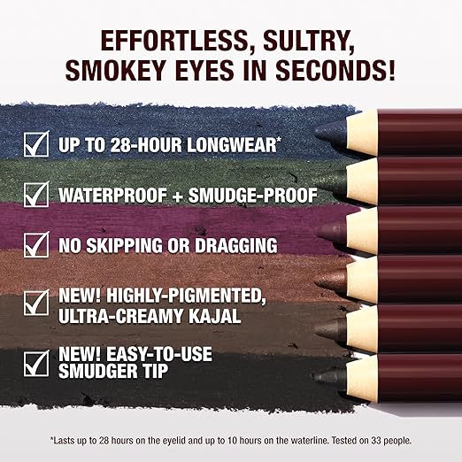 Charlotte Tilbury Rock 'N' Kohl Eyeliner Pencil - Waterproof Eyeliner with a Precision Smudger Tip - Infused with an Enhanced Kajal Formula for Sultry Smokey Eyes