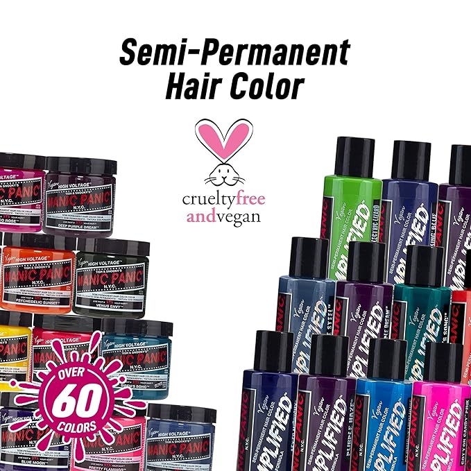 MANIC PANIC Classic Atomic Turquoise Semi Permanent Hair Color - Neon Aqua Blue Hair Dye for Women &amp Men That Lasts 4-6 Weeks - Vegan Ammonia &amp Cruelty-Free - Create &amp Mix Custom Shades (