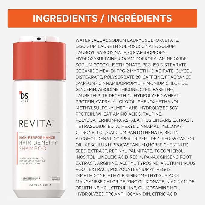DS Labs Revita Shampoo &amp Conditioner Kit 205 mL - Two-Step Scalp Care System for Fuller-Looking Volumized Hair Lightweight Hydration Sulfate &amp Silicone Free Color Safe For Men &amp Wome