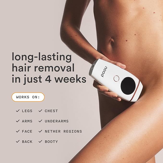 NEW Nood??Flasher 2.0 + Serum ? IPL Laser Hair Removal Device for Women &amp Men with After Shave to Treat &amp Prevent Ingrown Hairs Bumps Slowing Hair Regrowth ? Pain-Free IPL Hair Removal ? Glos