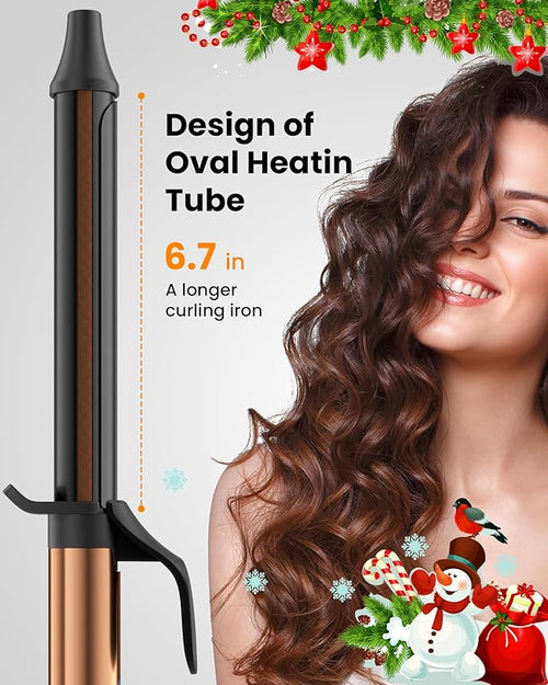 1.25 inch Long Barrel Curling Iron Extra-Long Curling Wand with 8 Heat Settings Ceramic Curling Iron for Smooth and Lasting StylingSuitable for All Hair Types Dual Voltage Damage-Free Styling
