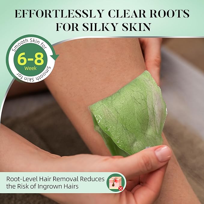 LANSLEYWAX Digital Waxing Kit for Women Men - Green Waxing Machine with 39 Accessories - Hard Wax Kit for Arms Legs Brazilian Bikini Facial Sensitive Skin Wax Warmer Hair Removal for Home/Salon Use