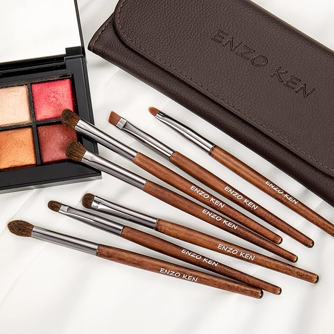 Natural Pony Hair Eye Shadow Brush Set Small Eyeshadow Brushes Set Eye Makeup Brushes Set Professional Small Nose Contour Brush Angled Eyeshadow Brush Eyeshadow Blending Brushes