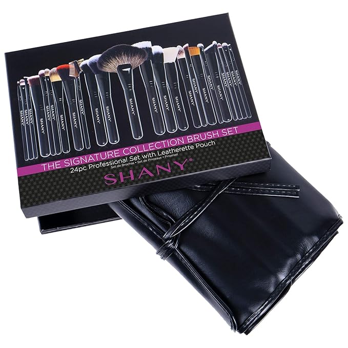 SHANY Makeup Brushes The Masterpiece Pro Signature Makeup Brush Set - Foundation Powder Concealers Eye Shadow brushes Synthetic Bristle with Wooden handles Premium Gift Packaging - 24pcs