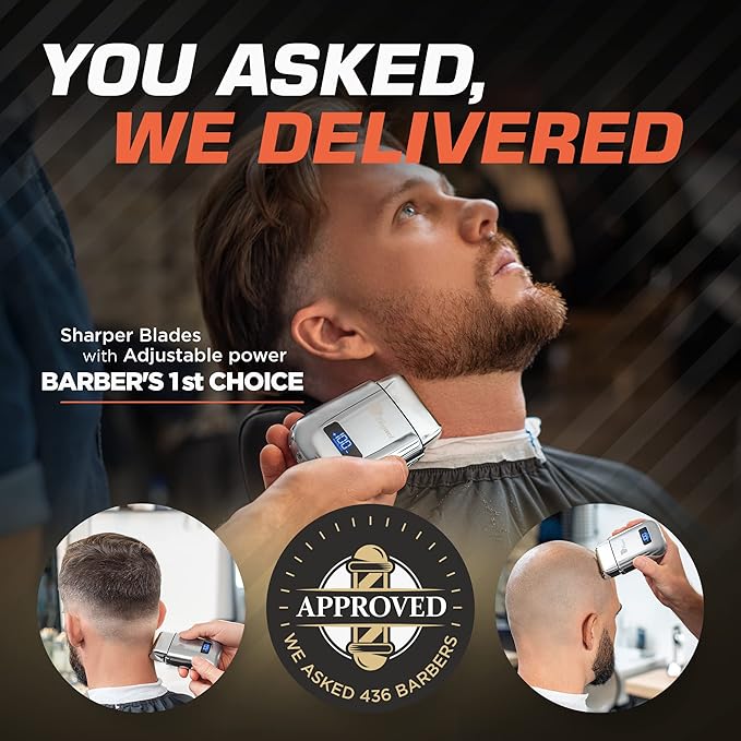 Fagaci 5 Speeds Double Foil Shavers for Men Professional Irritation Free Close Clean Shaving Foil Razor Electric Shavers for Men Maquina de Afeitar para Hombre Neck Barber Shaver