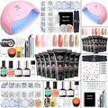 Modelones Poly Nail Gel Kit with 48W U V/LED Lamp 8 Fall Colors Clear Orange Pink Brown Glitter Extension Builder Gel Complete Art Tools Manicure Professional Starter Supplies DIY at Home