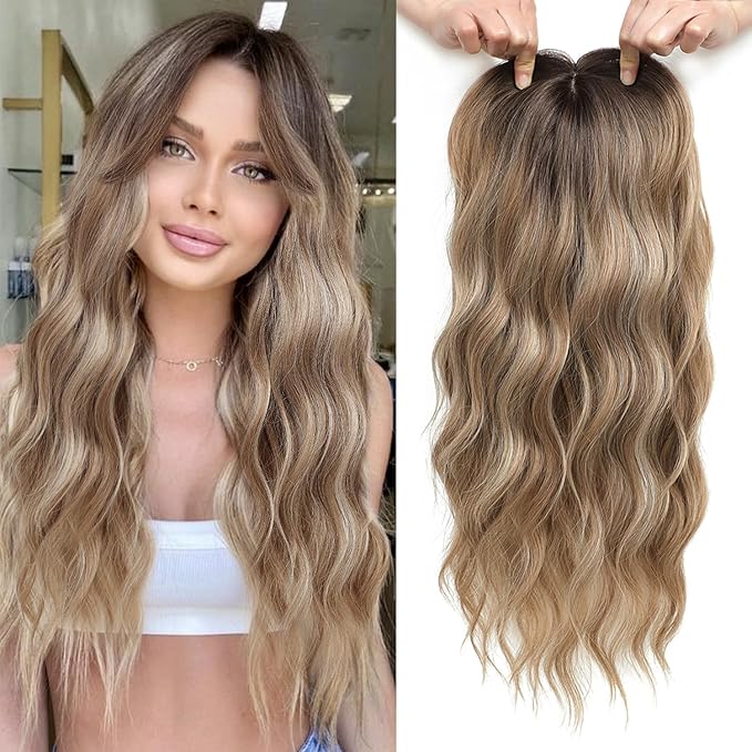 Hair Topper 20 Wavy Hair Toppers for Women 6.5x6.5??Base Size Hairtoppers for Women with Thinning hair Wavy Clip In