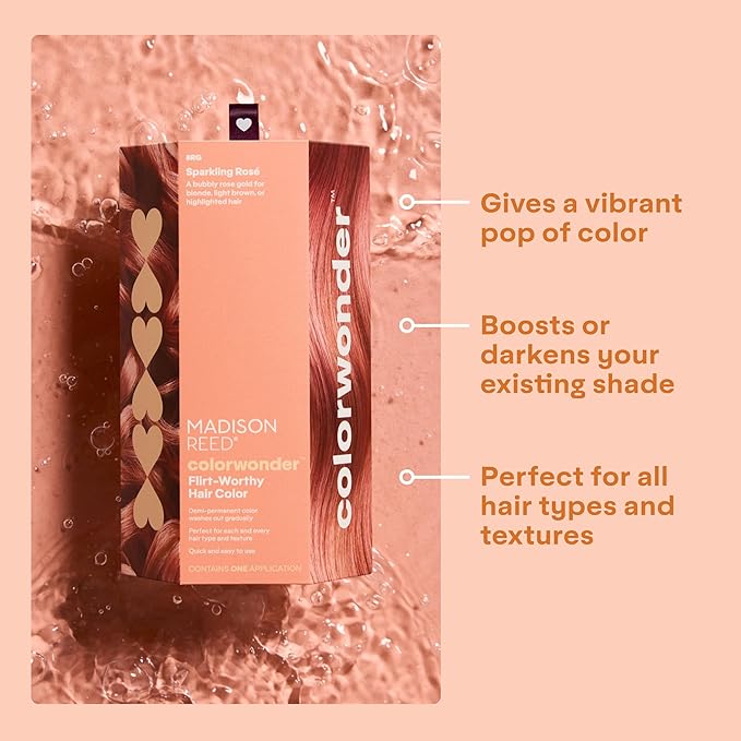 Madison Reed colorwonder Demi-Permanent Hair Color Effortless At-Home Hair Dye Ammonia-Free Cruelty-Free Sparkling Ros? (8RG Rose Gold) Pack of 1