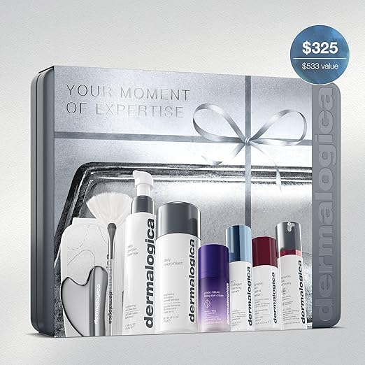 Dermalogica Your Moment of Expertise ? Expert Level Skin Care Routine Set Includes 6 Products Headband Gua Sha Fan Brush