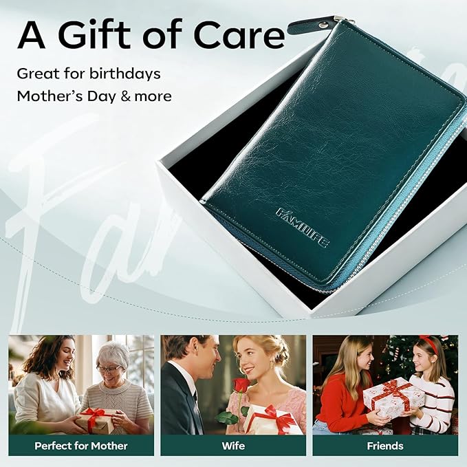 FAMILIFE Nail Kit Professional Manicure Set Manicure Kit 11 in 1 Stainless Steel Nail Clippers Set Pedicure Tools Men Grooming Tool with Portable Blue Leather Travel Case Luxury Gifts for Him