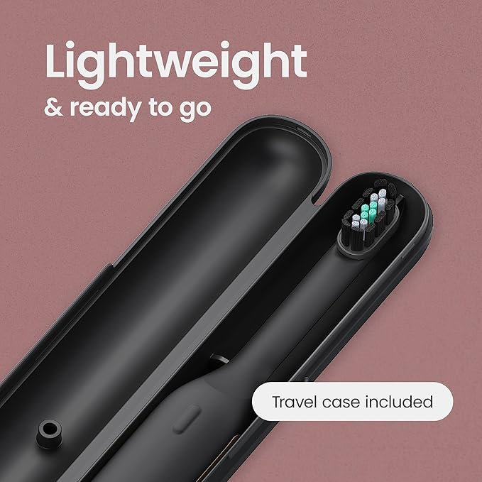 Quip Ultra Next Generation Smart Toothbrush - Timed Electric Toothbrush with Case - Replaceable Brush Head Soft Bristles Silicone Handle 30-Day Battery Life - Travel Toothbrush - Eclipse