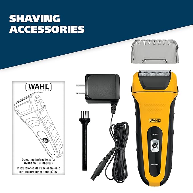 Wahl Lifeproof Lithium Ion Foil Shaver ? Waterproof Rechargeable Electric Razor with Precision Trimmer for Men?™s Beard Shaving Trimming &amp Grooming with Quick Charge ? Model 7061-100