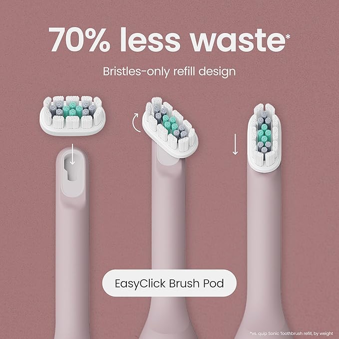 Quip Ultra Next Generation Smart Toothbrush - Timed Electric Toothbrush with Case - Replaceable Brush Head Soft Bristles Silicone Handle 30-Day Battery Life - Travel Toothbrush - Dusk