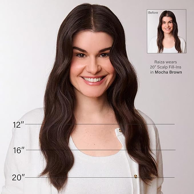 Luxy 100% Remy Human Hair Extensions for Thin Hair Thinning Hair Fill-Ins ? 6 Seamless Wefts Multi-Dimensional Color Blend - Natural-Looking Volume &amp Coverage 80 grams 16 Dimensional Espresso Bro