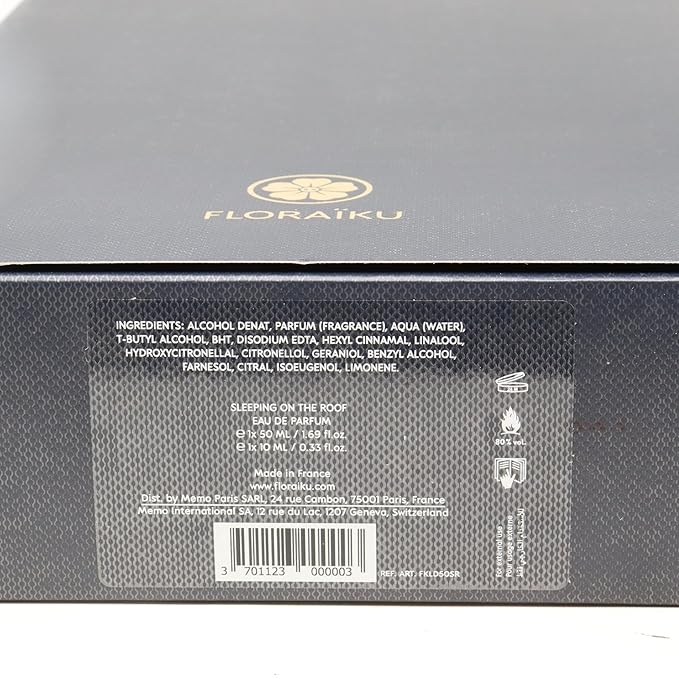 Floraiku Sleeping on the Roof for Everyone Eau de Parfum Spray Set 1.69 Ounce + 0.33 Ounce | Unisex Fragrance with Verbena Orange Blossom Lily of the Valley Heliotrope Sandalwood &amp Musk