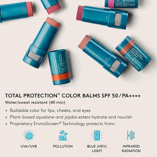 Colorescience Sunforgettable Total Protection Color Balm SPF 50 Mineral Broad Spectrum Buildable Lip &amp Cheek Color