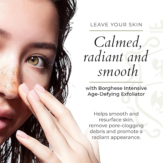 Borghese Intensive Age Defying Exfoliator - Weekly Foaming Facial Exfoliator Scrub with Peptides &amp Hyaluronic Acid for Smooth Skin for All Skin Types