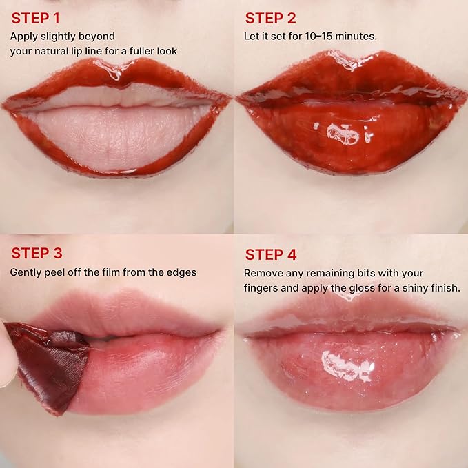 Peel Off Waterproof Lip Tattoo 6g - 24h Long Lasting Korean Lip Stain Transfer Proof Matte Blush Red with plumping effect (Daisy Coral)