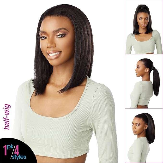 Sensationnel Instant Updown Halfwig Pony - Iud 19 4 Style in 1 Half Wig And Pony Drawstring (1B OFFBLACK)