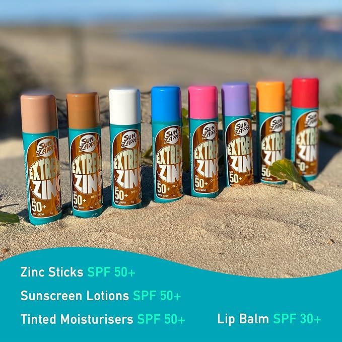 Sun Zapper Extreme Zinc Sunscreen Stick Beauty Pack ? SPF 50+ Sunblock in Tan Bronze &amp Pink ? Made in Australia