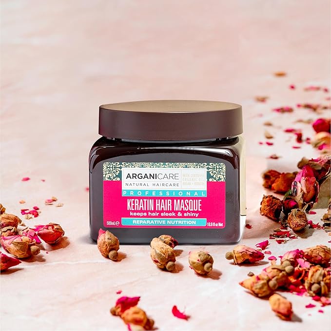 Arganicare | Keratin Range | REPAIR AND NUTRITIOUS MASK | With Organic Keratin | Nourishes Thickens &amp Protects | Fortifies &amp Regenerates the internal fiber | Dry and Damaged Hair | 16.91 fl o