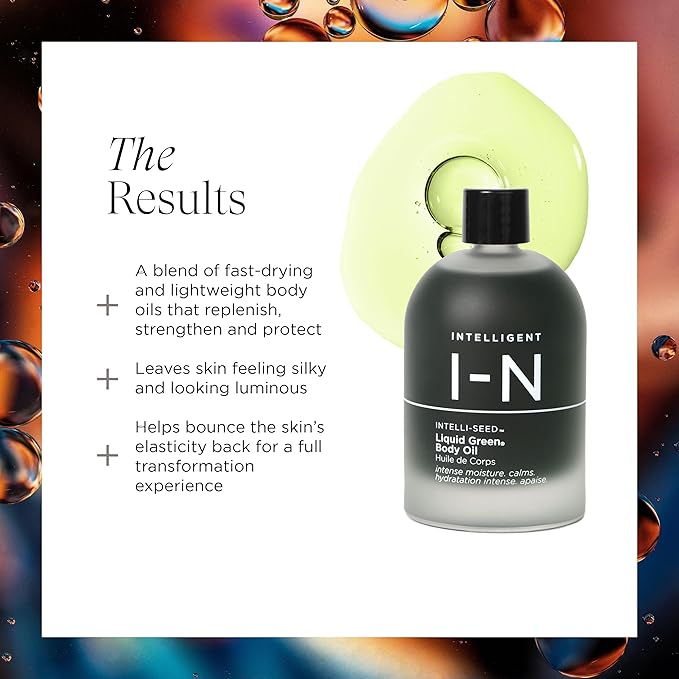 Intelligent Nutrients Liquid Green Body Oil Intensive Hydration and Radiance Antioxidant and Soothing for All Skin Types Vegan 3.4 Oz