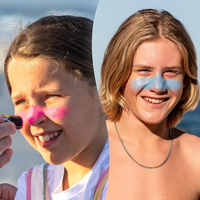 Sun Zapper Zinc Oxide Sunscreen Stick ? SPF 50+ Waterproof ? 3-Pack (Pink White Blue) ? For Face &amp Body ? Adults Kids Baby ? Travel Size ? Made in Australia