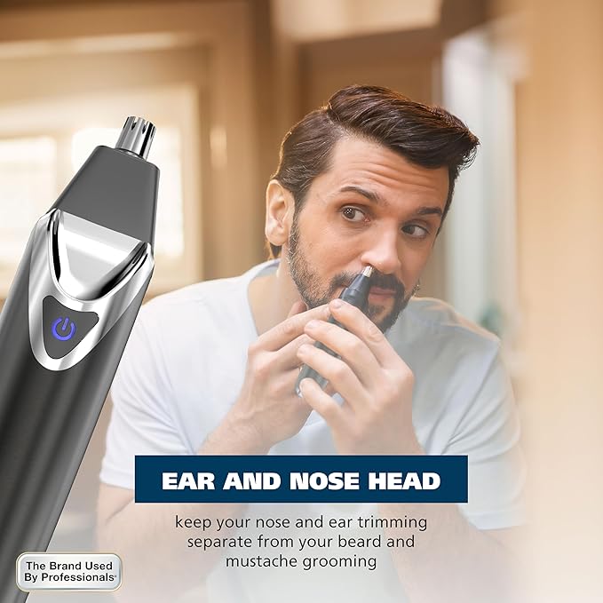 WAHL USA Stainless Steel Lithium Ion 2.0+ Slate Beard Trimmer for Men - Electric Shaver Nose Ear Trimmer Rechargeable All in One Men's Grooming Kit - Model 9864