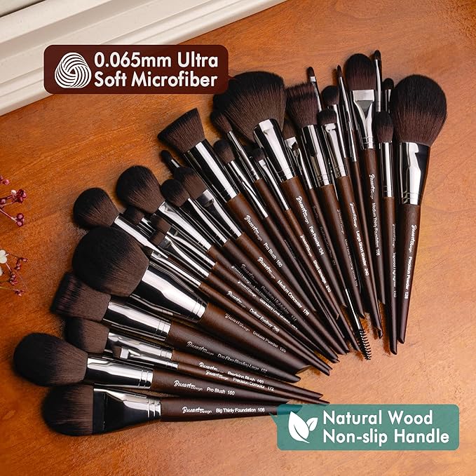 Bueart Design 38Pcs Professional Makeup Brushes Set With Extra Large HolderPremium Soft Synthetic Brush For Foundation Blush Powder Contour Concealer Blending Bronzer Eyeshadow