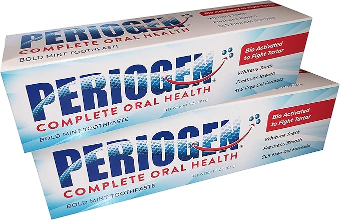 Periogen Toothpaste - Super Cleaning Plaque &amp Tartar Control Formula - SLS Free- 2-Pack