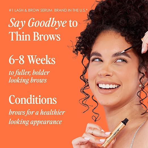 Grande Cosmetics GrandeBROW Brow Enhancing Serum For Fuller Bolder Looking Eyebrows - Brow Serum With Vitamins Peptides Antioxidants Amino Acids Cruelty-Free