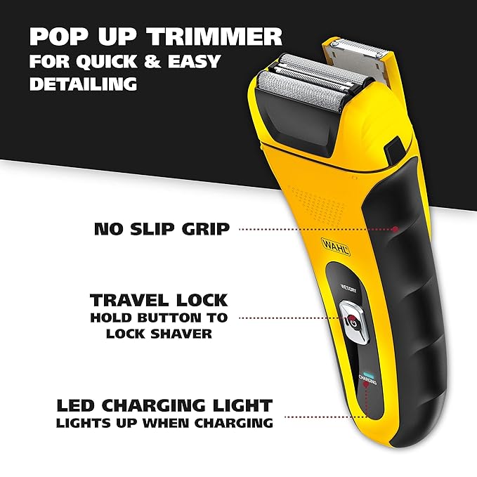 Wahl Lifeproof Lithium Ion Foil Shaver ? Waterproof Rechargeable Electric Razor with Precision Trimmer for Men?™s Beard Shaving Trimming &amp Grooming with Quick Charge ? Model 7061-100