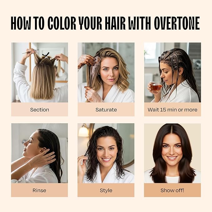 Overtone Semi Permanent Hair Color Conditioner Espresso Brown 8 oz Nourishing Damage-Free Color Depositing Mask for All Hair Types with Shea Butter &amp Coconut Oil Vegan &amp Cruelty-Free