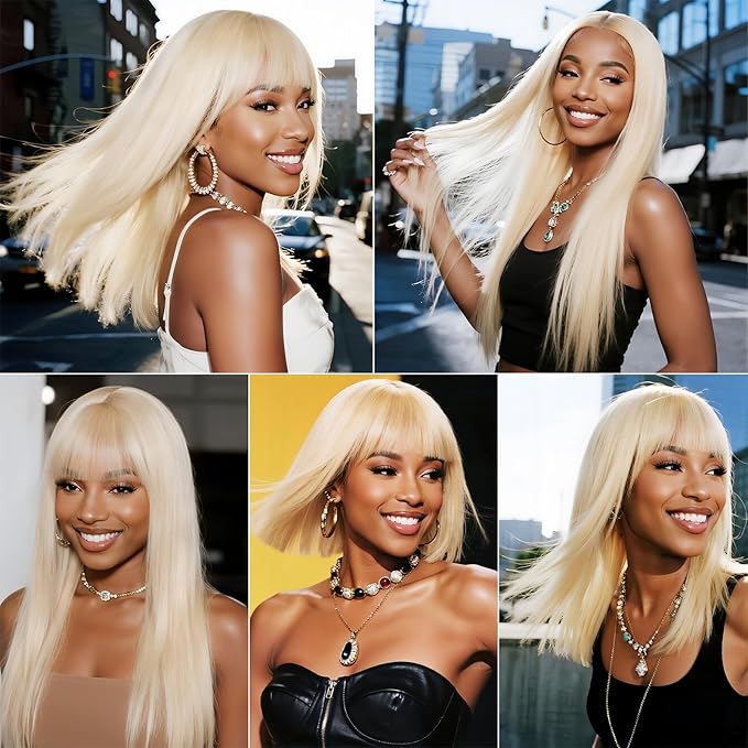Blonde Straight Human Hair Bundles 18 20 22 Inch Brazilian Remy Virgin 10A Straight 3 Bundles Human Hair Hair Extensions Bundles 613 Color