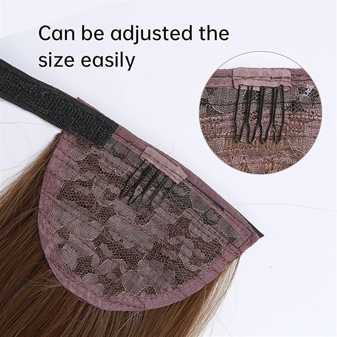 EARSHOT Hair Buns Hair Piece 16 Inch Long Wave Ponytail Lengthening Synthetic Curly Ponytail Hair Extension Wig Bun Wig Hair Bun for Women Everyday Hair Accessories For Girls (Size : 1 PC Color : A)