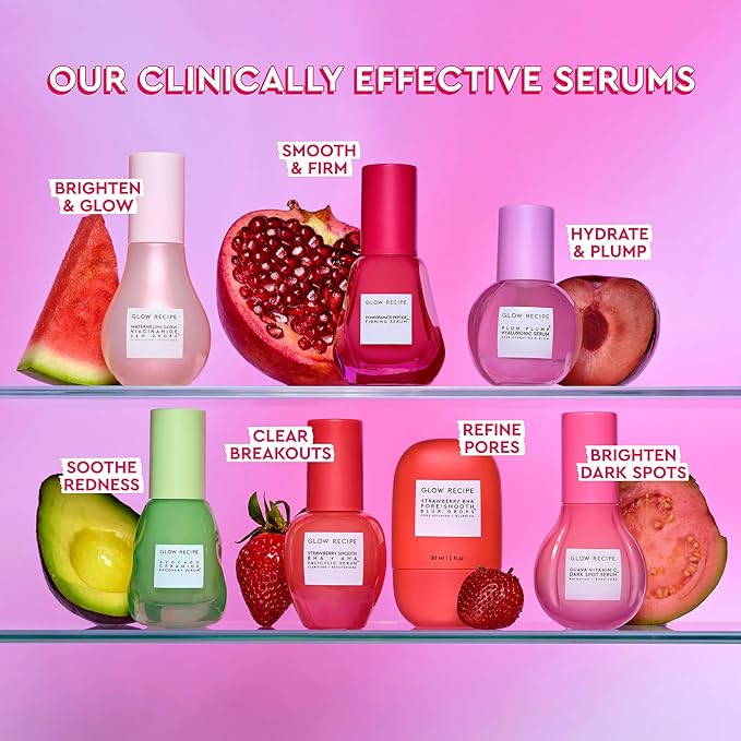Glow Recipe Plum Plumping &amp Hydrating Hyaluronic Acid Korean Skin Care Serum - Antioxidant Anti Aging Face Serum + Vitamin B5 for Lasting Skin Barrier Repair &amp Firming Lines &amp Wrinkles - V