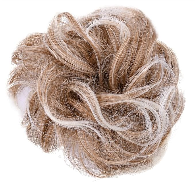 EARSHOT Hair Buns Hair Piece 1 Pack Synthetic Donut Bun Messy Bun Hair Slices Curly Wavy Headbands Women Bun Wig Synthetic Wig Hair Extensions Hair Accessories For Girls (Color : 27T613)