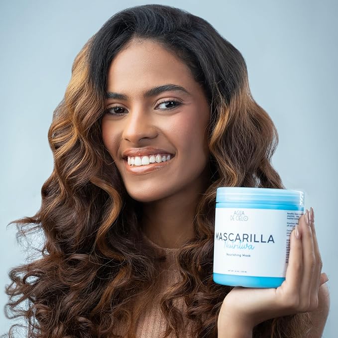 Agua de Cielo Nourishing Mask - Hair Mask for Dry Hair Split Ends &amp Strength Deeply Nourishes with Argan Oil Collagen Shea Butter &amp Ginger - 16 Oz
